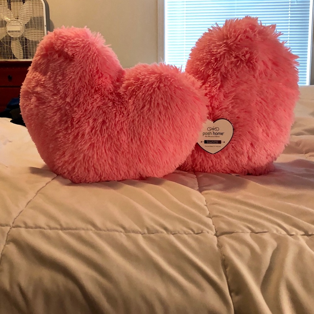 Fuzzy pink pillow